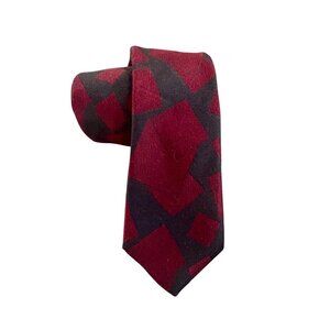 Stringbeans Plus Men's 100% Silk Red and Black Skinny Tie USA Made